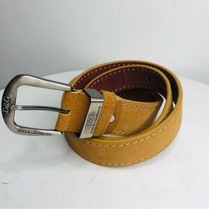 D&G Dolce & Gabbana suede leather 48” belt tan color  E3